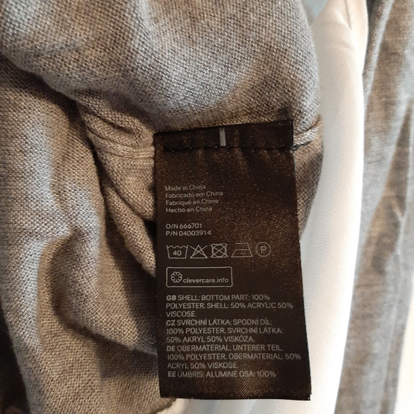 H&M gray sweater mock sheer top Women's Medium - Picture 6 of 9
